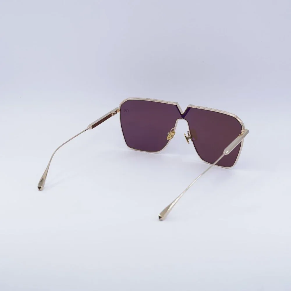 Valentino V-GOLDSHIELD VLS-137B Sunglasses Light Gold Shield Frame, Brown Lenses